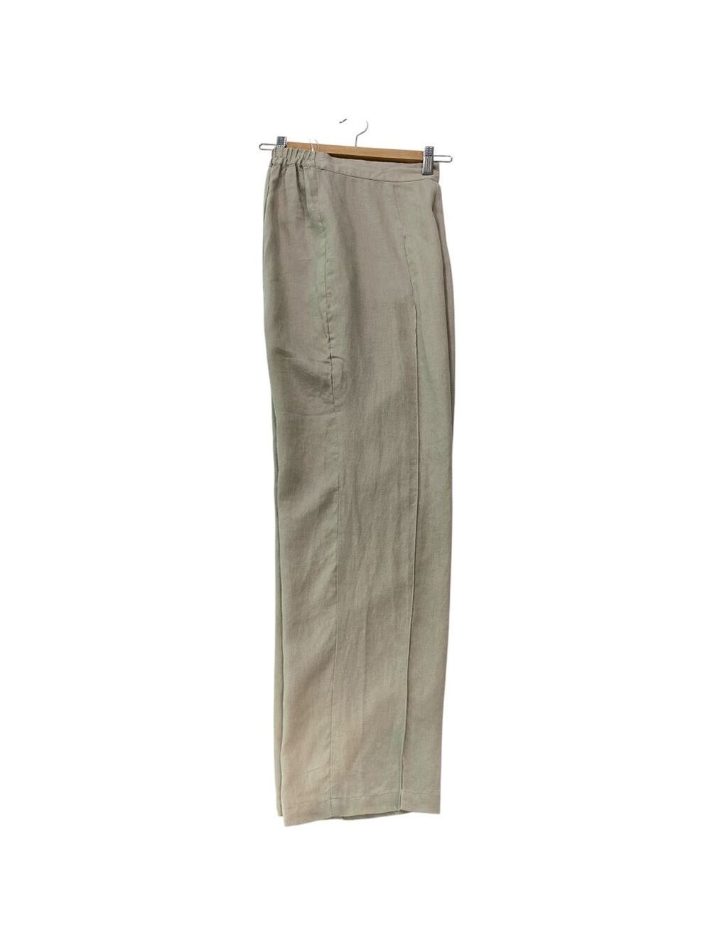 Breezed TARAVAO Flowy trousers pants 100% linen neutral tan size medium wide leg